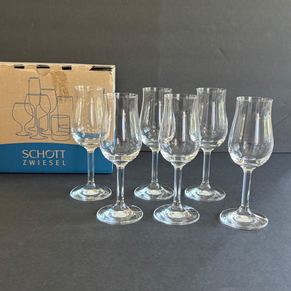 Schott Zwiesel Cordial Sherry Glasses 6" Set of 6 Germany Tulip Vintage